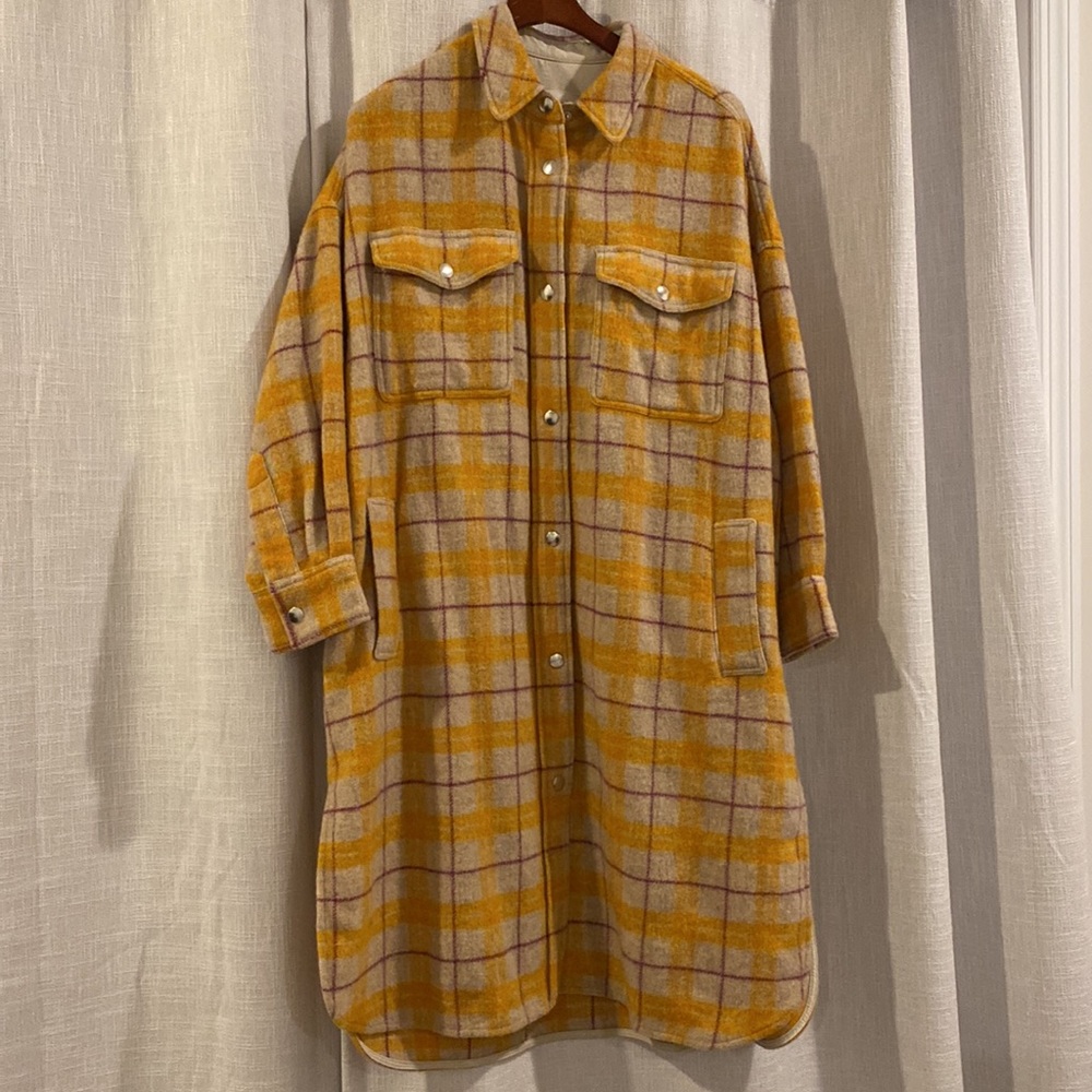 Isabel Marant Yellow Plaid Coat - Picture 2 of 9